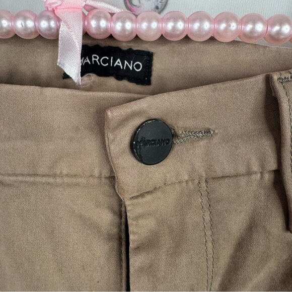Marciano pants black detailing stretchy bottoms skinny Beige Buttoned Trousers - Picture 5 of 10